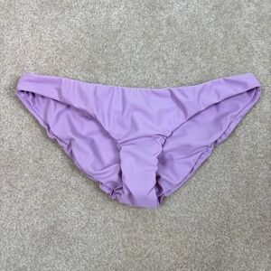 PQ Swim Lavender Purple Ruched Scrunch Back Bikini Bottoms Small Low Rise Cheeky